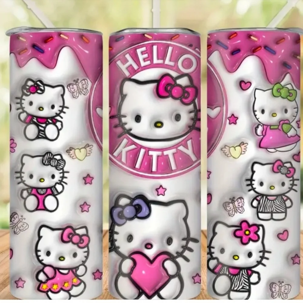 Hello Kitty Pink Tumbler With Lid And Straw. Brand New.
